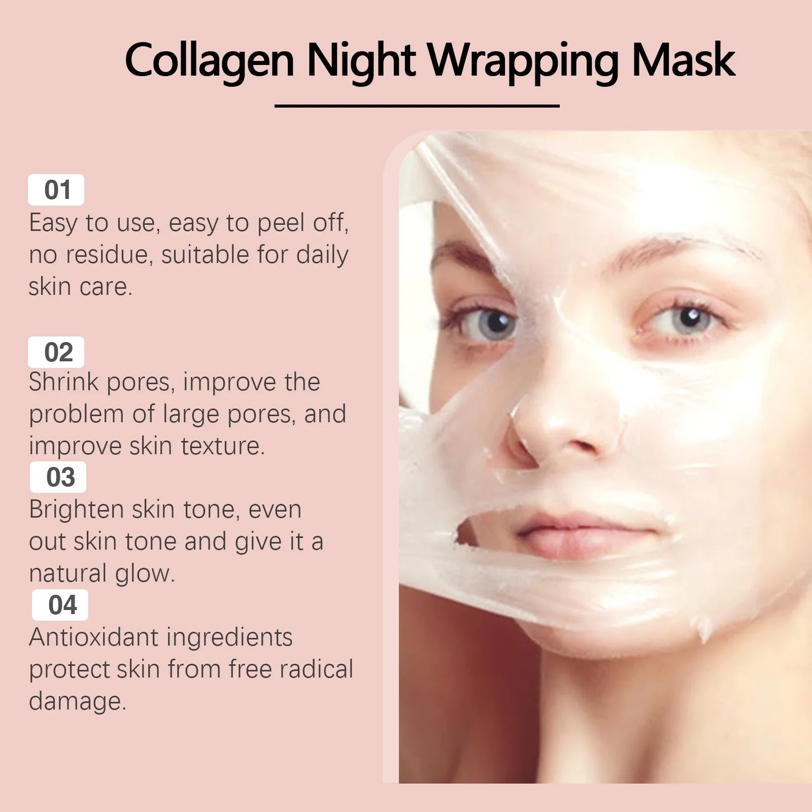 Ouhoe Collagen Peel Off Mask with Brush – Anti-Wrinkle & Hydrating Facial Treatment