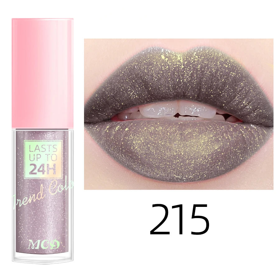 18 Colors Glitter Lip Glaze – Waterproof Liquid Lipstick