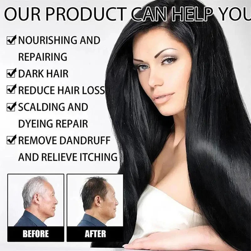 Herbal Hair Dye Shampoo – Natural Gray & White Hair Cover