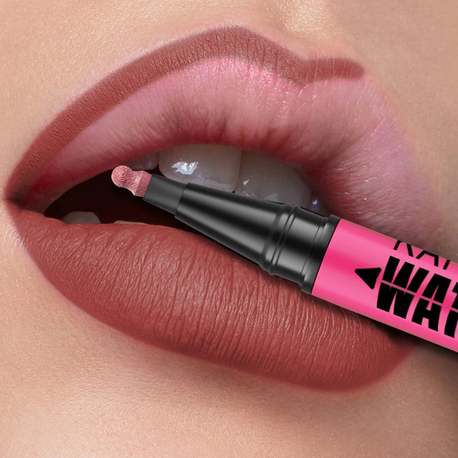 12-Color Liquid Matte Lipliner Pencil – Waterproof
